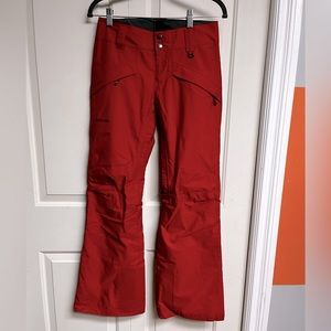 Red Women's Snow Pants - Waterproof Insulated Ski Trousers